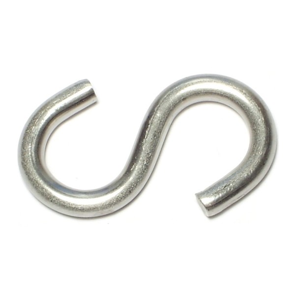 Midwest Fastener 1/4" x 9/16" x 2-1/8" 18-8 Stainless Steel Large Wire S Hooks 6PK 65128